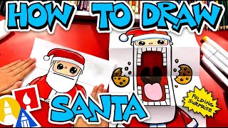 How To Draw Crazy Cookie Santa Puppet Folding Surprise [upl. by Egiaf]