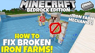 Minecraft Bedrock How To Fix Your BROKEN IRON FARMS Tutorial MCPE PC Xbox PS4 [upl. by Blaine]