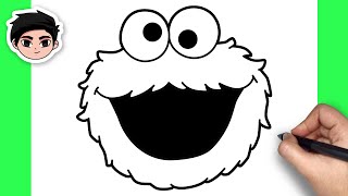 How To Draw Cookie Monster from Sesame Street  Easy Step By Step Tutorial  Quick Doodle [upl. by Retxab]