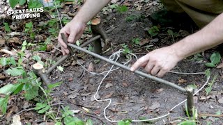 Simplest DIY Spring Snare Trap  Bushcraft Small Game Trap [upl. by Thibaud]