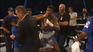 Rapper Blueface punches fan after BKFC debut win [upl. by Eartha]