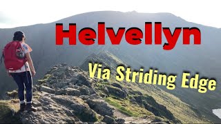 Climbing Helvellyn English Lake District Via Striding Edge amp Swirral Edge Hiking from Glenridding [upl. by Roose50]