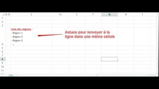 Retourner à la ligne dans une cellule Excel renvoyer à la ligne  Débutants [upl. by Formica]