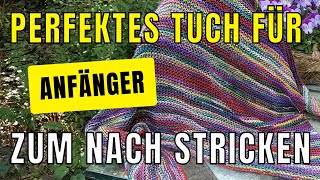 Einfaches Dreiecktuch stricken asymetrisch Strickanleitung [upl. by Willyt]