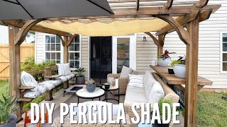 UNDER 100 RETRACTABLE PERGOLA SHADE DIY [upl. by Quiteris601]