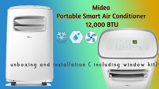 MIDEA Portable Smart Air Conditioner 12000BTU unboxing and installation [upl. by Ydnerb]