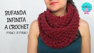 Tutorial bufanda infinita a crochet [upl. by Haorbed]