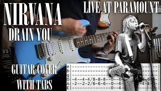 Nirvana  Drain you Live  Guitar cover with tabs [upl. by Anahahs]