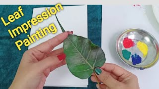 Leaf Impression Painting Tutorial  DIY Leaf Printing  Shaminas DIY [upl. by Azral]