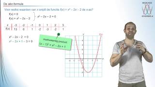Kwadratische vergelijkingen  de abcformule  WiskundeAcademie [upl. by Mcgill]