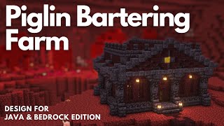 PIGLIN BARTERING FARM  Minecraft tutorial  Java amp Bedrock 121 [upl. by Lime155]