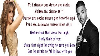 Thalía ft Maluma  Desde Esa Noche Lyrics English and Spanish  Translation amp Meaning  Letras [upl. by Ylime]