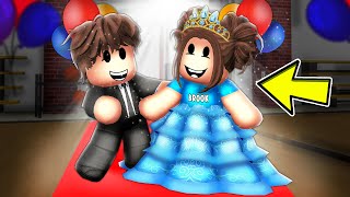 Baby Brooks FIRST SCHOOL DANCE In Roblox Brookhaven [upl. by Eladnar]