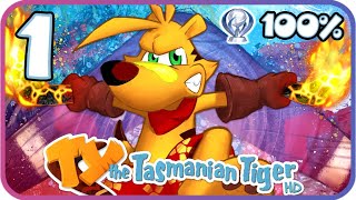 Ty the Tasmanian Tiger HD 100 Walkthrough Part 1 PS4 Level 1 Two Up [upl. by Ithsav612]