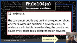 Federal Rules of Evidence FRE Rule 104  Preliminary questions [upl. by Crelin]