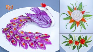 Amazing Vegetable Carving Ideas For Food Garnishes amp Arts [upl. by Anyah381]