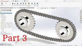 Solidworks tutorial chain and Sprocket Part3 [upl. by Akcirehs37]