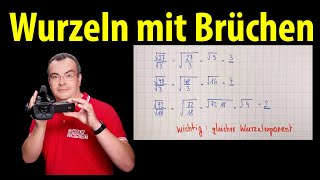 Wurzeln mit Brüchen  Wurzelrechnung  einfach erklärt  Lehrerschmidt [upl. by Shore]