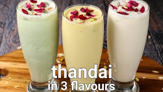 thandai recipe 3 ways holi special  classic thandai mango thandai paan thandai  sardai recipe [upl. by Adlesirc669]