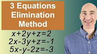 Solving Systems of 3 Equations Elimination [upl. by Kenwrick]