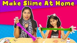 How to Make Easy Slime At Home  Kids Making Slime At Home Only Two Ingredients [upl. by Neila]