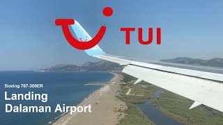 Landing Dalaman Airport LTBS  TUI  767300  10072019 [upl. by Ymmit943]