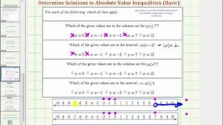 Ex Determine Solutions to Absolute Value Inequalities [upl. by Nerol]