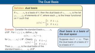 Dual Bases and Dual Maps [upl. by Eladal]