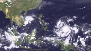 Super Typhoon Haiyan Impacts the Philippines [upl. by Ainival918]