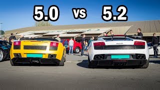 Lamborghini Gallardo 50 V10 vs 52 V10 Sound Comparison [upl. by Nnylesor]