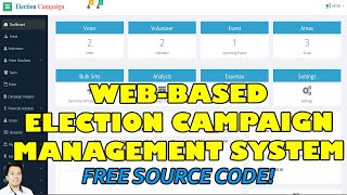 Complete Web Based Election Campaign Management System in PHP MySQL  Free Source Code Download [upl. by Catlaina]