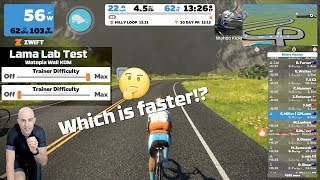 Zwift Trainer Difficulty Faster Climbing on Zwift  350W Lama Lab Test [upl. by Leifer]