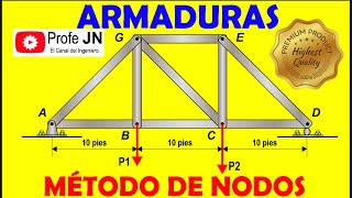 Estática Armaduras método de nodos [upl. by Skutchan]