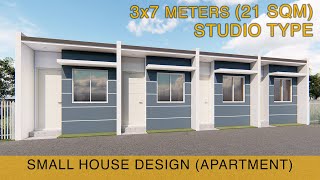 Small House Design Idea  Apartment 3x7 meters 21sqm  Studio type [upl. by Chitkara499]