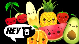 Hey Bear Sensory  Disco Fruit Party  Fun video with music and dancing [upl. by Anizor]