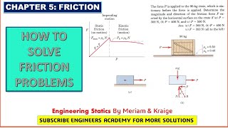 How to solve Friction Problems  Chapter 6 Friction  Engineers Academy [upl. by Macy256]