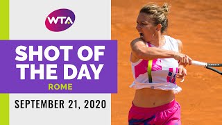 Simona Halep  2020 Rome Final  Shot of the Day [upl. by Skippie]