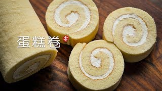 蛋糕卷  瑞士卷 Swiss Roll Cake 技巧分享 不开裂 不掉皮 [upl. by Mcclure428]