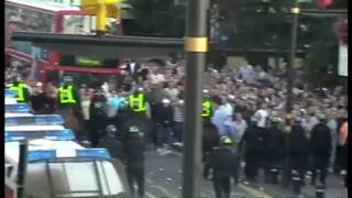 West Ham vs Millwall Hooligan Riots outside Upton Park [upl. by Elleira8]