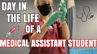 DAY IN THE LIFE  MEDICAL ASSISTANT STUDENT [upl. by Leasia]