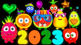 2023 BIG Collection  Funky Fruits Baby Sensory  Animation and Dance amp Bedtime Music [upl. by Atilam]