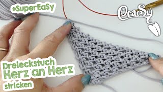 Das Herz an Herz Tuch stricken super eaSy with english subs [upl. by Aimal]