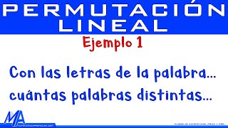 Permutación lineal  Ejemplo 1 [upl. by Toulon738]