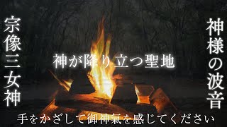 【辿り着いて５秒で超強力】寝ながら「波の音」を聞くだけで「宗像三女神」の御神気を受け取れる波動のパワースポット自然音【神が降り立った宗像大社・高宮祭場と焚き火で感じる神様の氣】 [upl. by Knox]