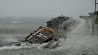 Powerful Typhoon Smashes Philippines [upl. by Nylirahs]