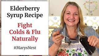 Homemade Elderberry Syrup Recipe  A Natural Home Remedy For Colds and Flu [upl. by Eneleh]