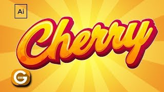 Illustrator Tutorial  Tipografía Personalizada Cherry  Cherry Custom Typography [upl. by Ahseyi]