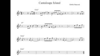 Cantaloupe Island  Play along  Backing track Bb key score trumpettenor saxclarinet [upl. by Eihcir]