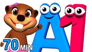 ABCs 123s  More  Alphabet Numbers Nursery Rhymes  Kids Learn 3D Cartoons by Busy amp Baby Beavers [upl. by Portwine834]