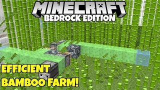 Minecraft Bedrock Simple Expandable Bamboo Farm Tutorial No Bonemeal MCPE Xbox PC [upl. by Alinna]